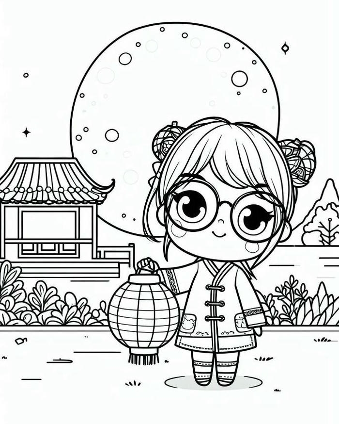 Ảnh tô màu trung thu mang kiểu dáng xinh xắn