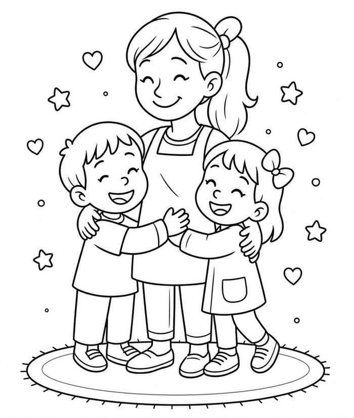 Ảnh tranh tô màu 8-3 giúp bé làm quen ngày lễ