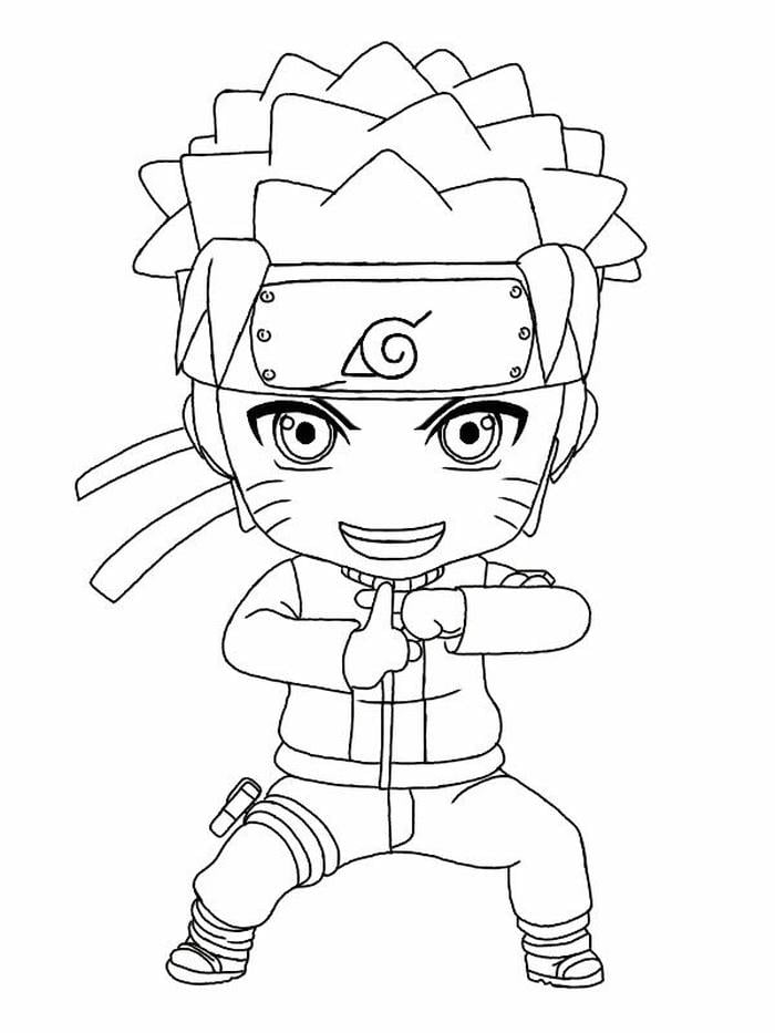 Ảnh tranh tô màu Naruto cùng chiếc áo khoác quen thuộc