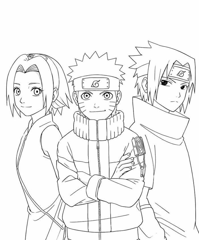 Ảnh tranh tô màu Naruto trong bộ trang phục ninja