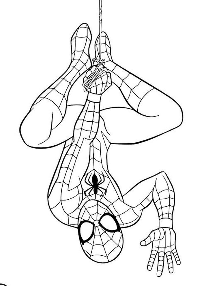 Ảnh tranh tô màu Spider Man vui nhộn với hình nhân vật nổi.