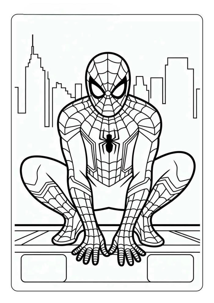 Ảnh tranh tô màu spider man cho trẻ em siêu nhân