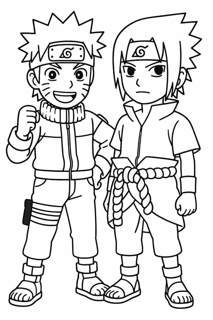 Bé có thể tô màu Naruto cùng chiếc băng đeo trán