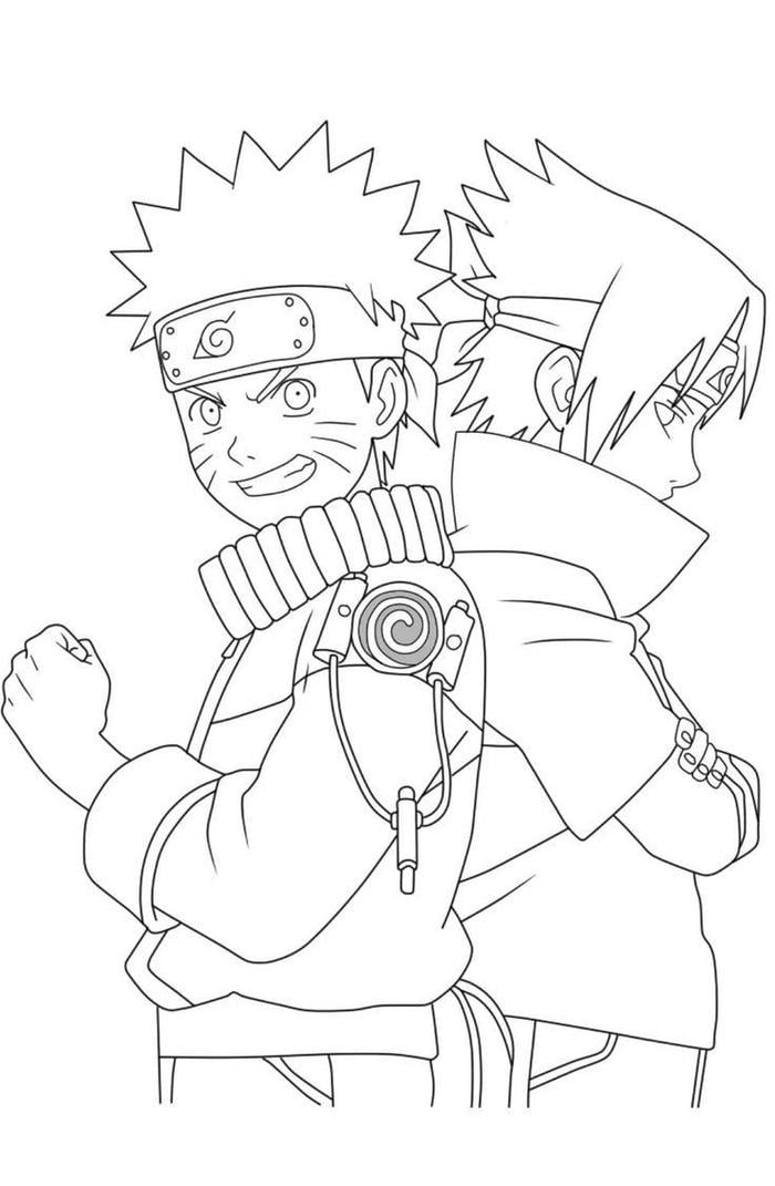 Bộ trang phục ninja quen thuộc xuất hiện trong tranh tô màu Naruto