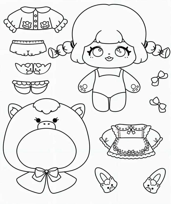 Hình ảnh búp bê giấy chibi pinterest mang tạo hình ngộ nghĩnh