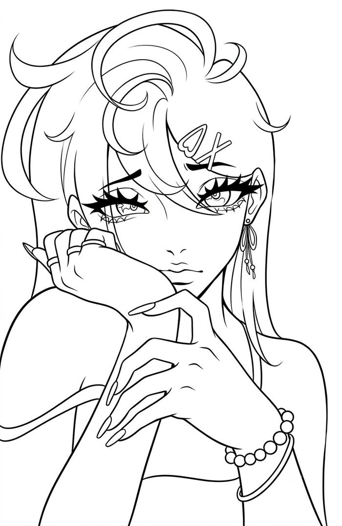 Hình anime girl mạnh mẽ với tạo hình độc đáo