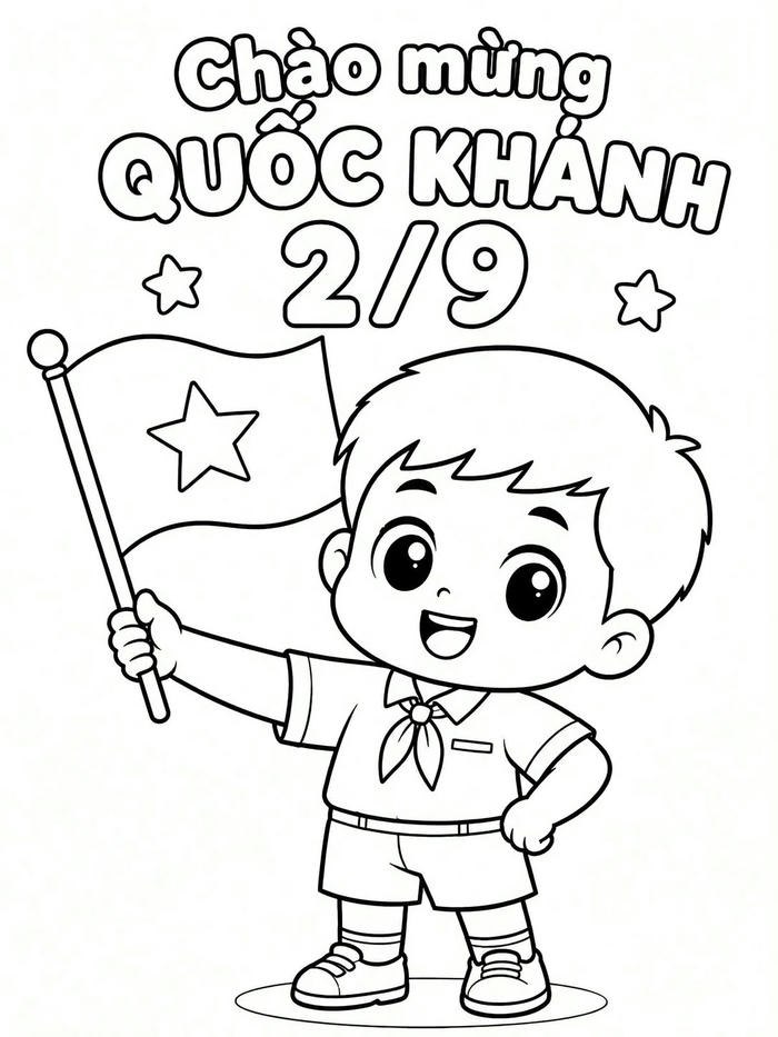 Hình chú bộ đội tô màu đáng yêu cho bé