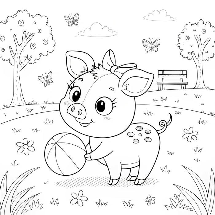 Hình heo con ngộ nghĩnh phù hợp với hoạt động tập tô