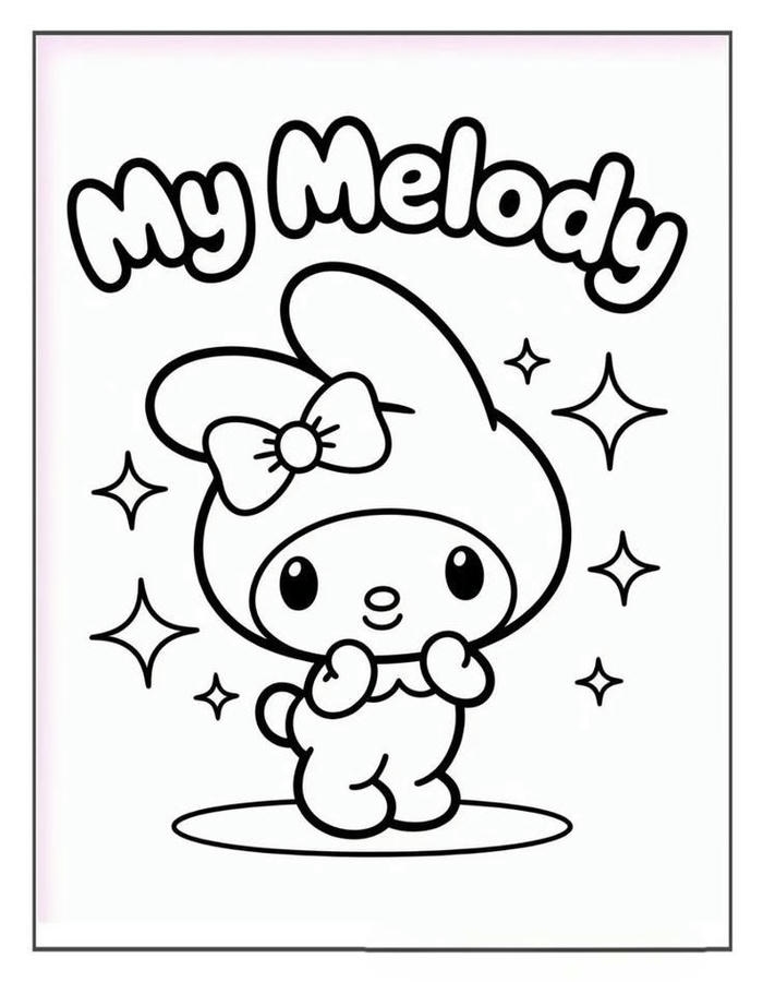 Hình melody có đường viền rõ và dễ tô