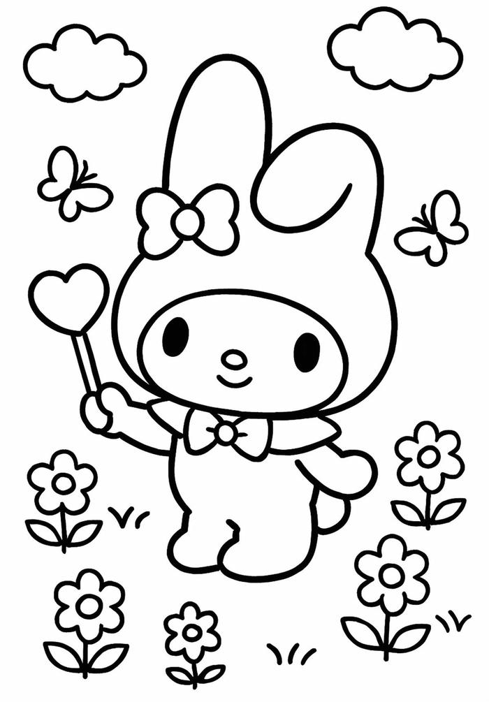 Hình melody tô màu với tạo hình dễ thương