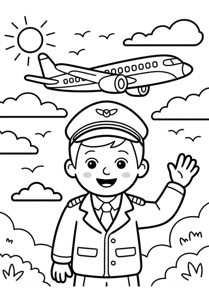 Hình minh họa nghề nghiệp phù hợp bé tập tô