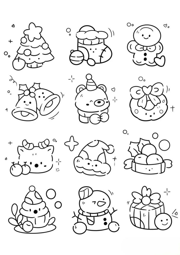 Hình sticker dễ thương với nét vẽ đơn giản