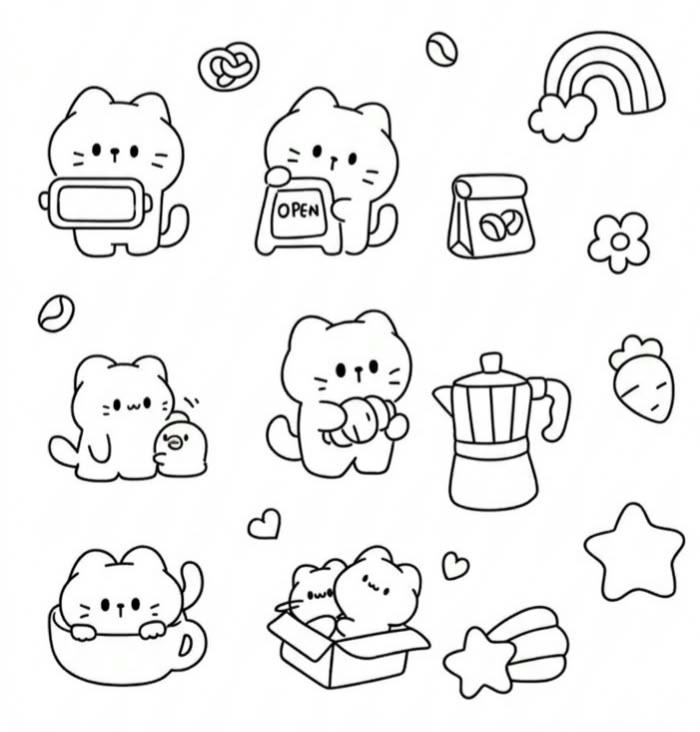 Hình tô màu cute mang kiểu dáng vui nhộn