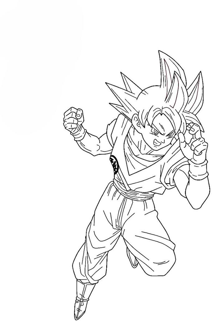 Hình tô màu nhân vật Songoku dễ nhận biết
