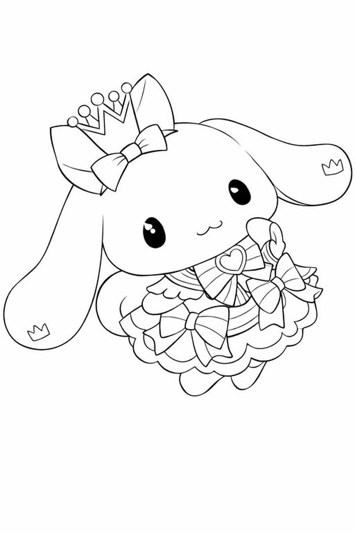 Hình tranh tô màu sanrio chú thỏ công chúa dễ thương