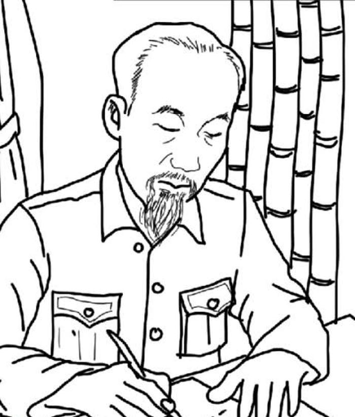 Hình vẽ Bác Hồ phù hợp bé tập tô
