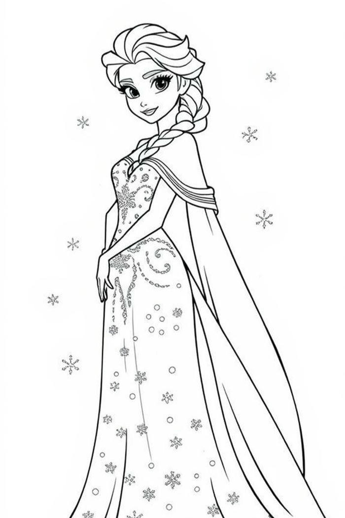 Hình vẽ Elsa phù hợp cho bé tập tô
