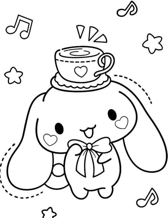 Hình vẽ cute có chi tiết đơn giản dễ tô