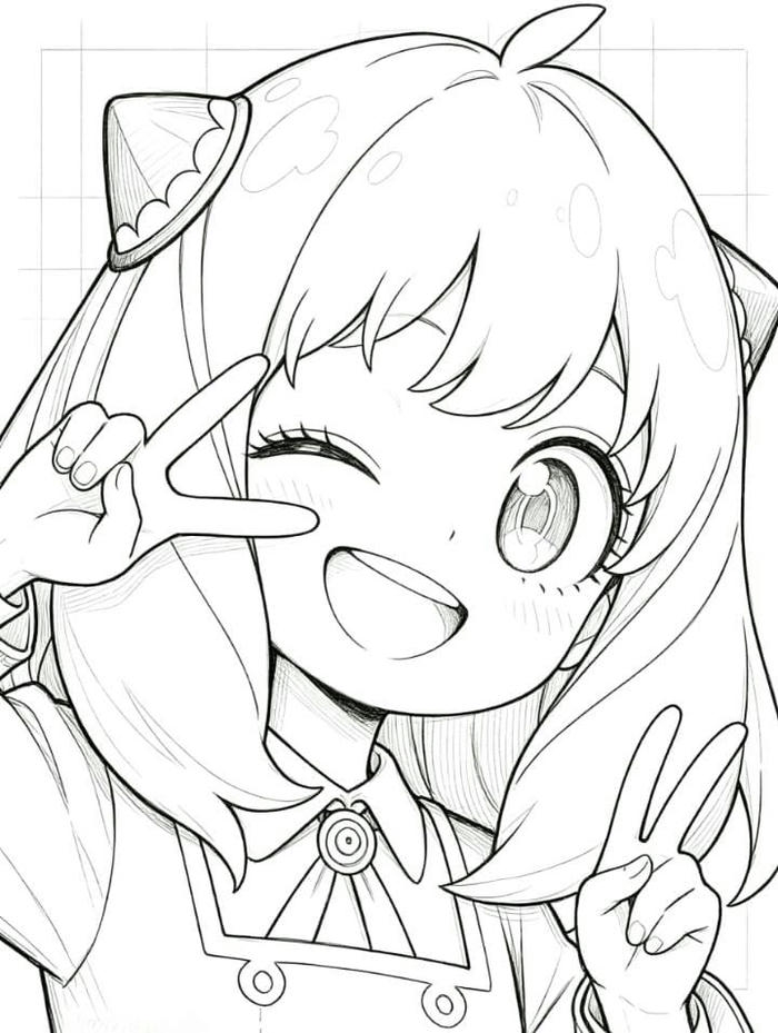Mẫu anime tô màu với tạo hình sinh động