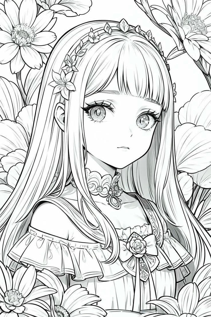 Mẫu công chúa anime dành cho bé tập tô