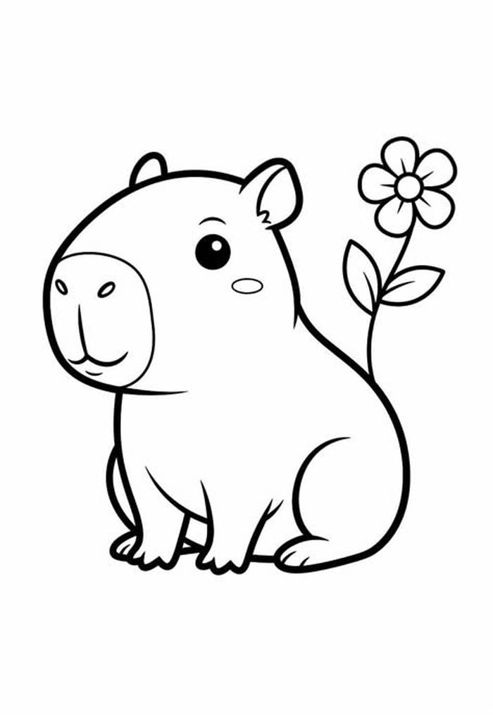 Mẫu hình capybara dành cho tô màu đáng yêu