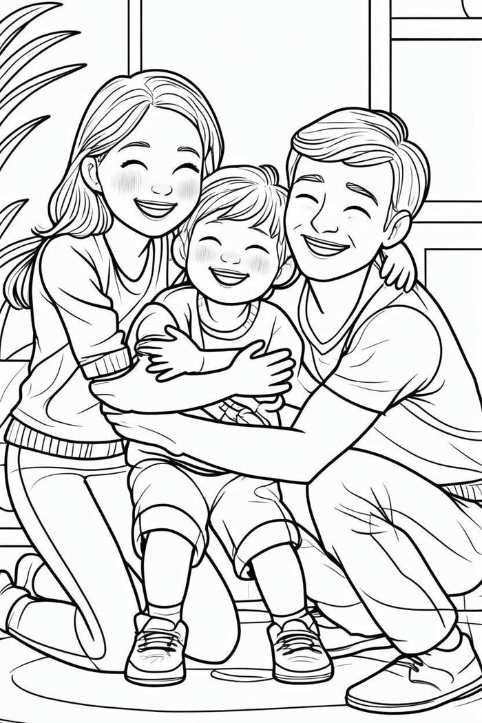 Mẫu hình gia đình có tạo dáng tự nhiên