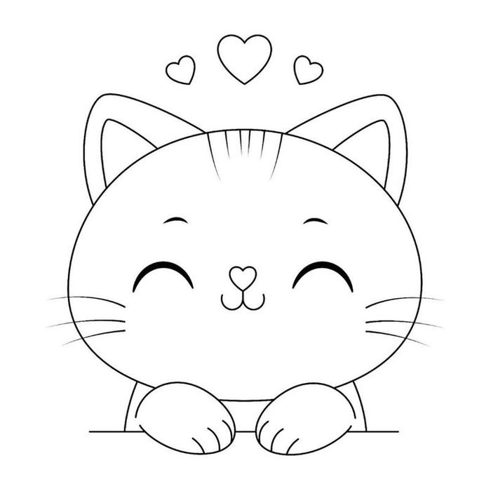 Mẫu hình mèo đáng yêu có tai nhọn