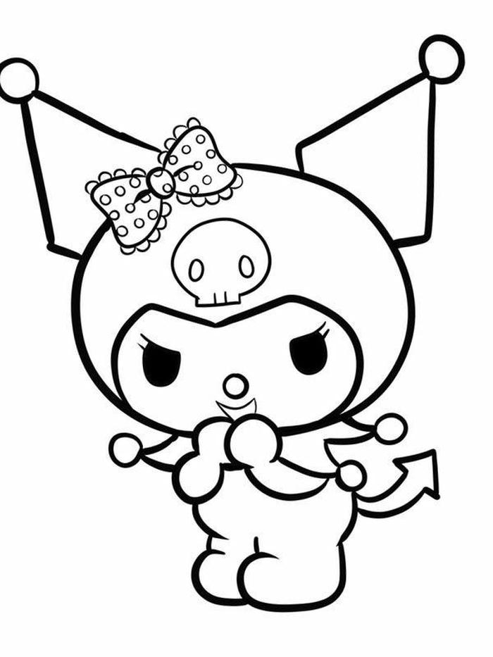 Mẫu kuromi tô màu với đường nét cá tính