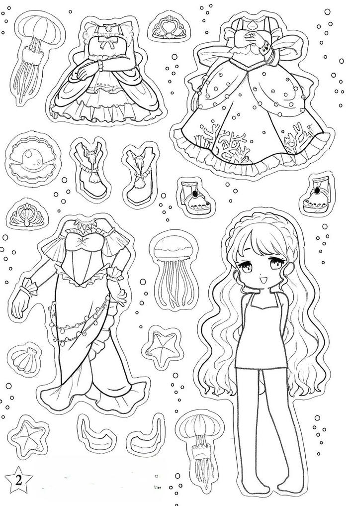 Mẫu paper doll chibi pinterest với tạo hình dễ thương