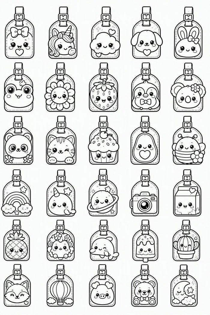 Mẫu sticker cute dành cho bé tập tô màu
