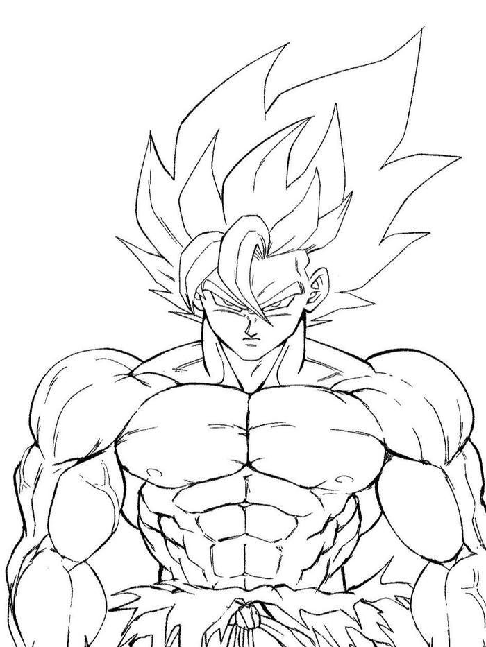 Mẫu tô màu Songoku với tạo hình ngộ nghĩnh