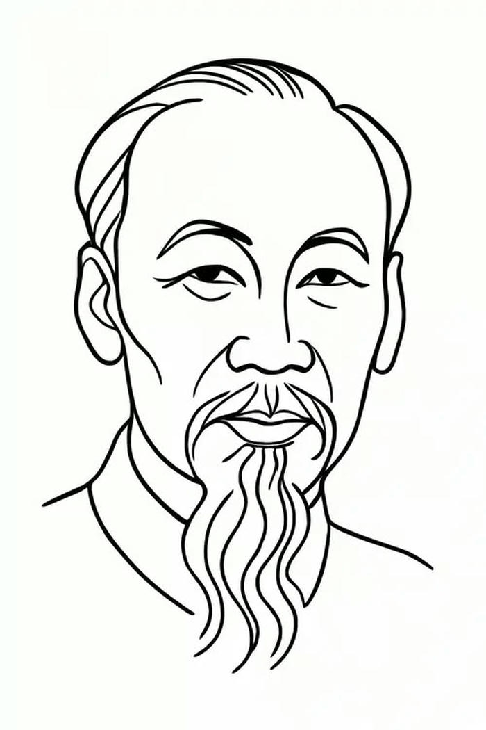 Mẫu tranh Bác Hồ dành cho bé tập tô