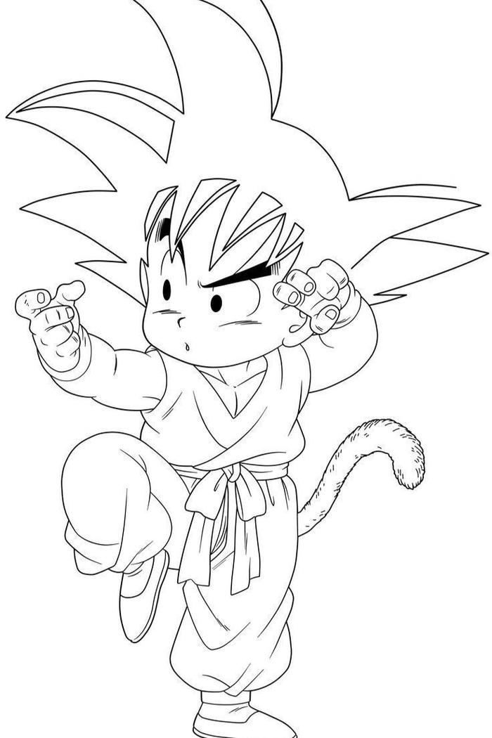 Mẫu tranh Songoku giúp bé luyện tập khéo léo