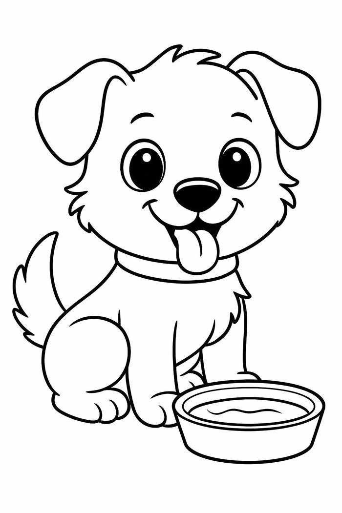 Mẫu tranh chó tập tô với hình dáng đáng yêu