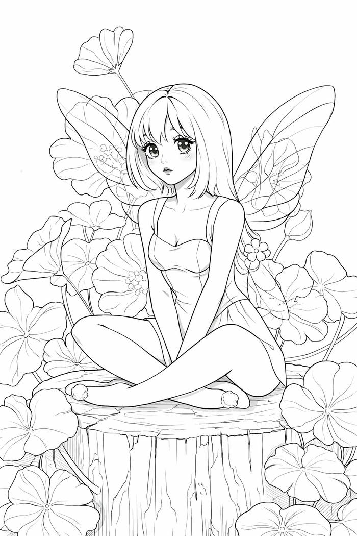Mẫu tranh nữ anime ngầu dành cho tô màu