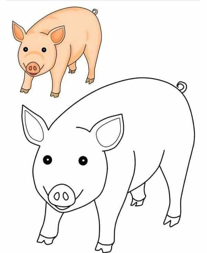 Những nét vẽ lớn giúp bé dễ hoàn thành tranh tô màu con vật