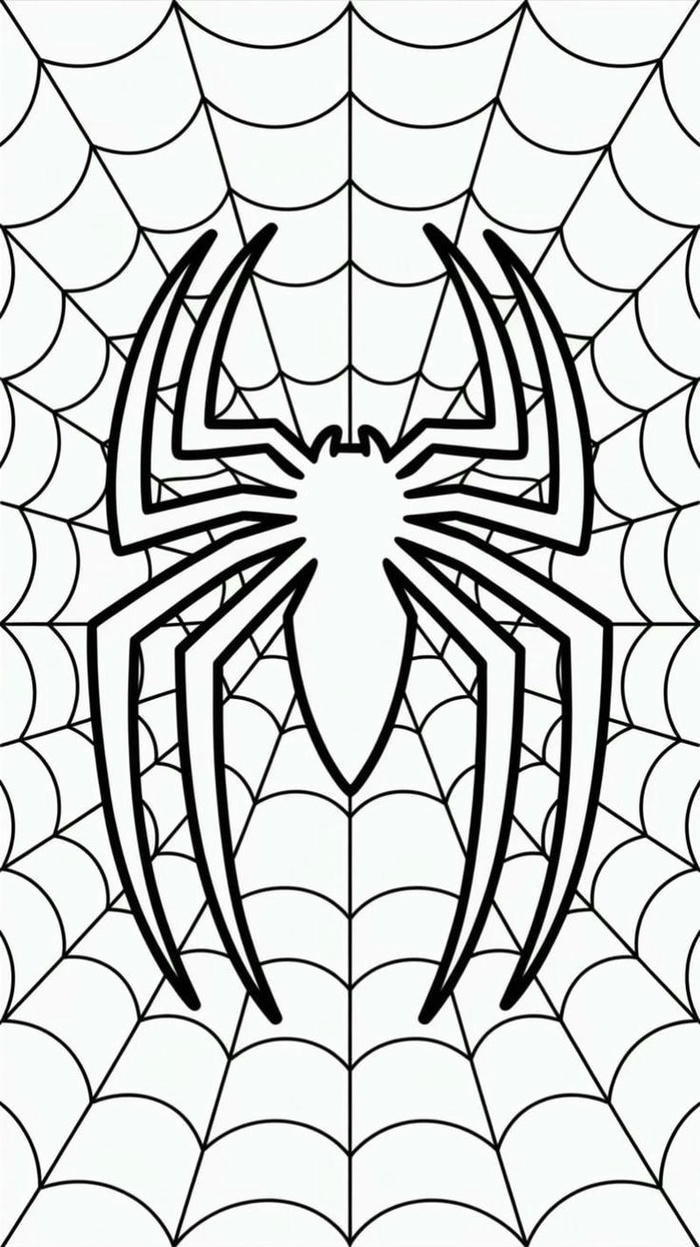 Tô tranh màu spider man trên mạng nhện chi tiết
