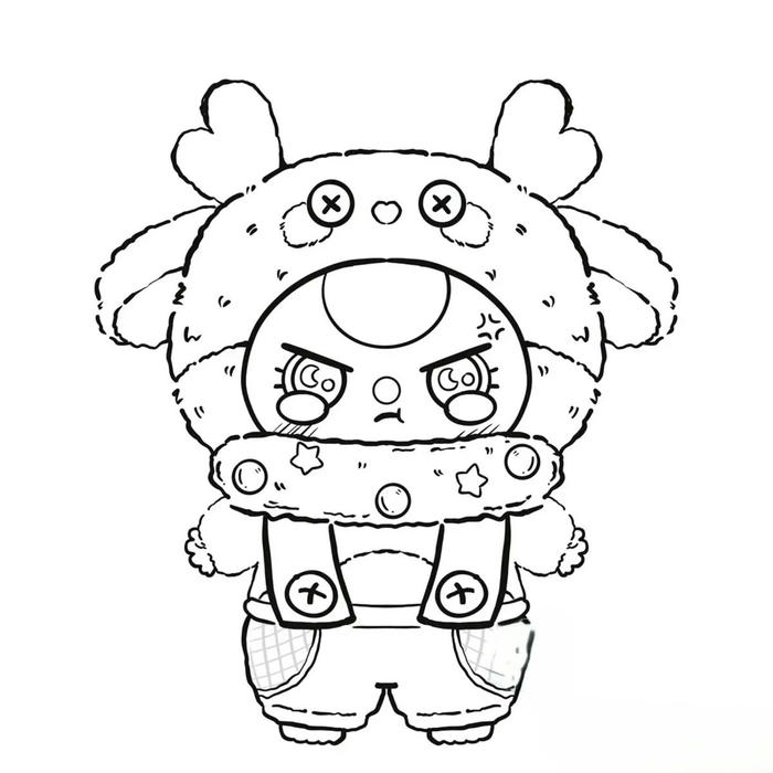 Tranh baby three dành cho tô màu rất đáng yêu