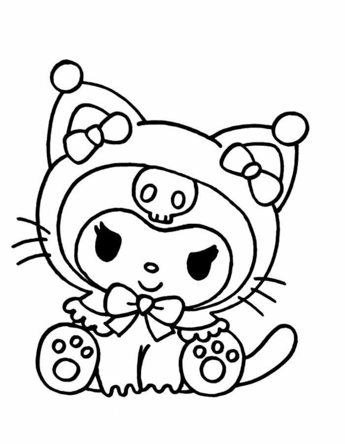 Tranh kuromi dành cho tô màu có tạo hình đẹp
