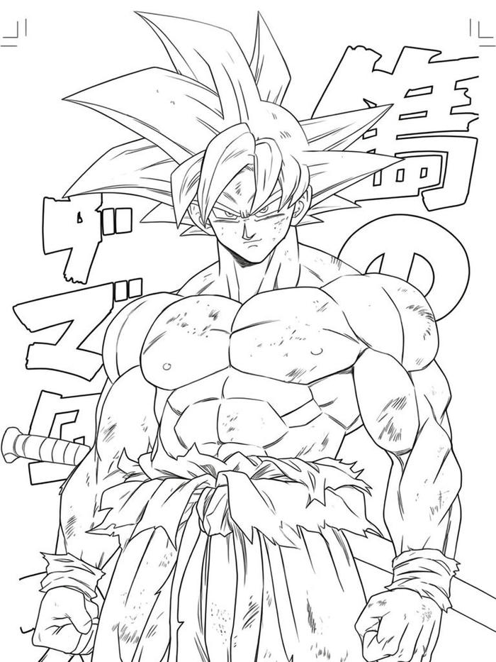 Tranh nhân vật Songoku tô màu sinh động đáng yêu