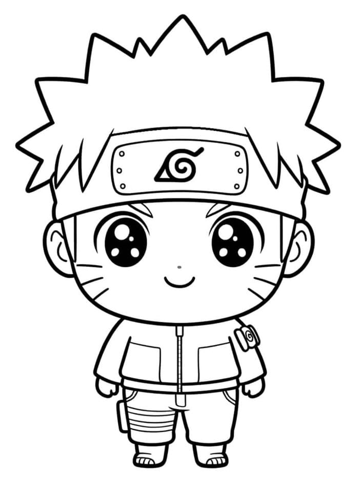 Tranh tô màu Naruto với chiếc băng đeo trán đặc trưng