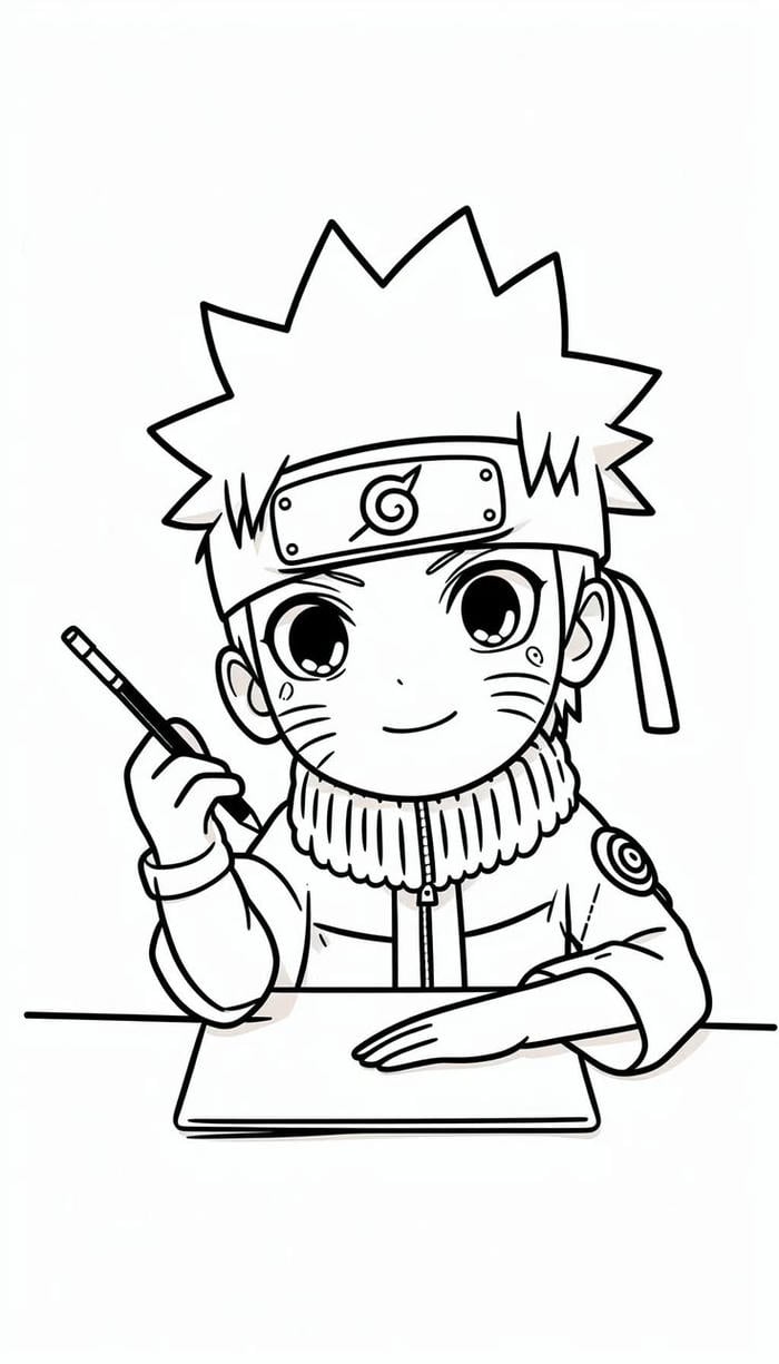 Tranh tô màu Naruto với mái tóc vàng nổi bật