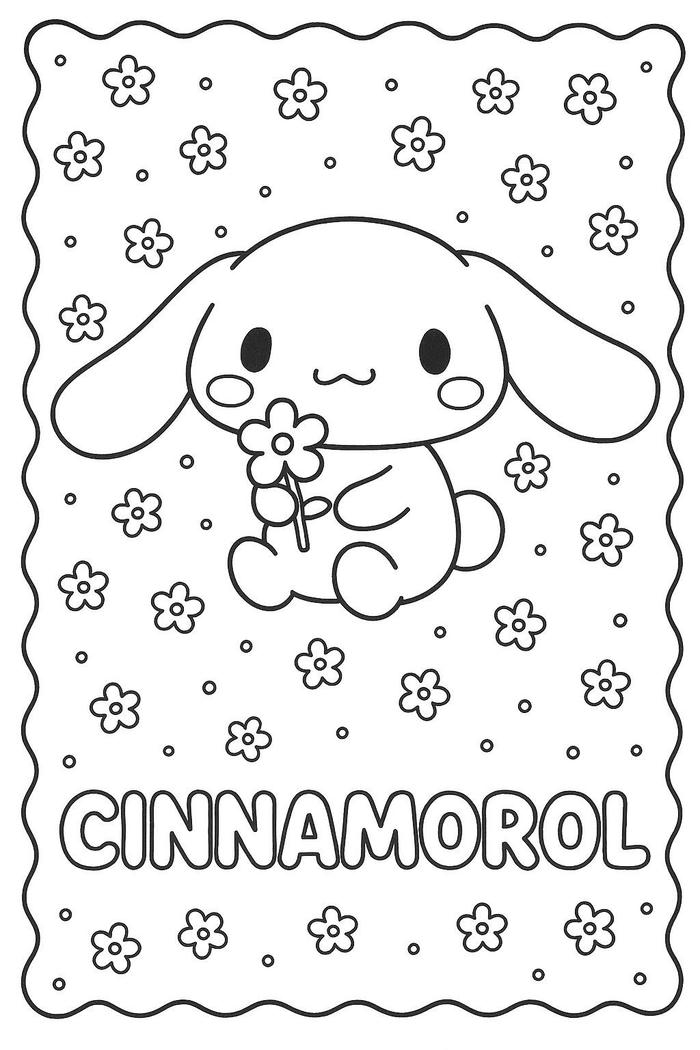Tranh tô màu Sanrio Cinnamon Roll đáng yêu và dễ thương