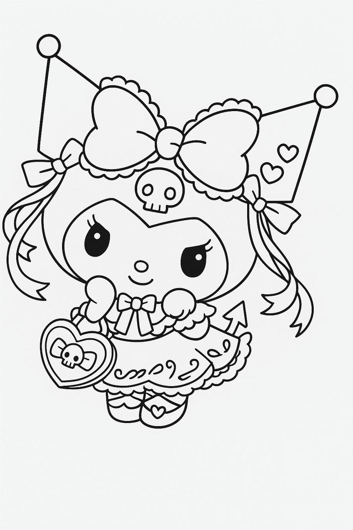 Tranh tô màu Sanrio Kawaii Melony diện mũ xinh đáng yêu