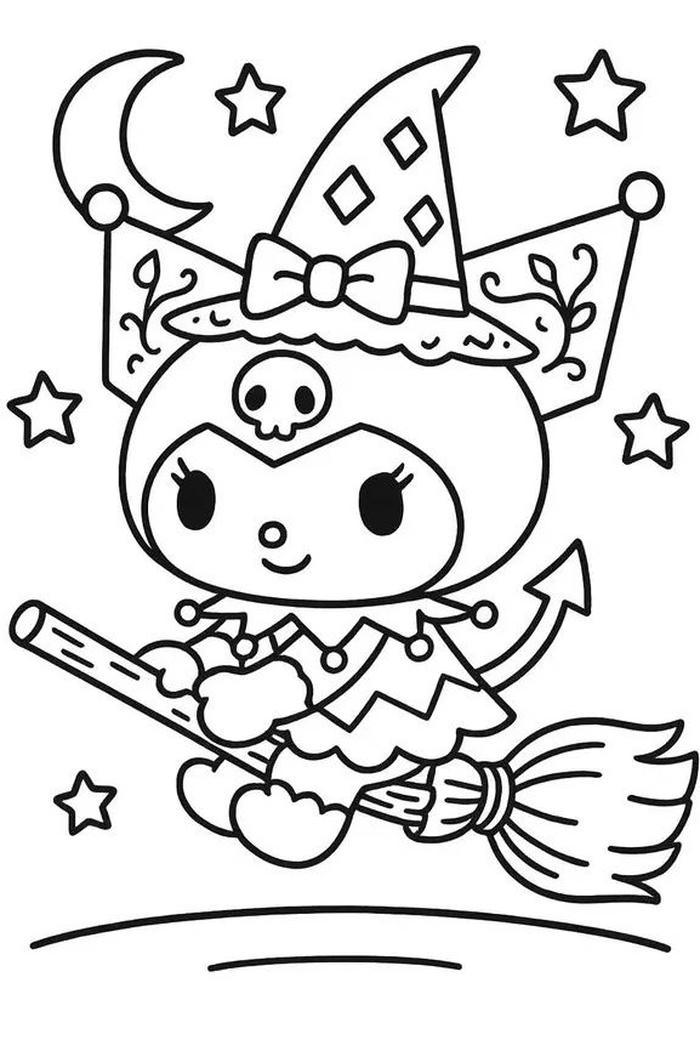 Tranh tô màu Sanrio cô bé My Melody hóa phép thuật phù thủy