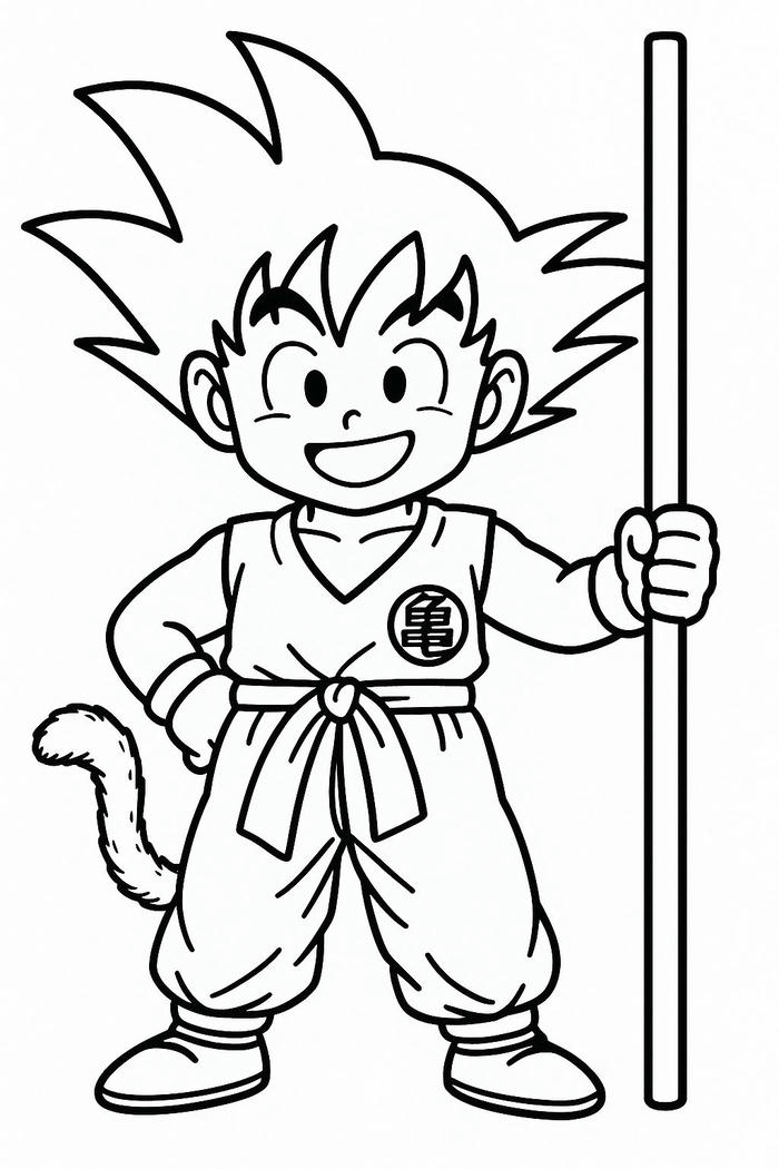 Tranh tô màu Songoku có chi tiết rõ nét
