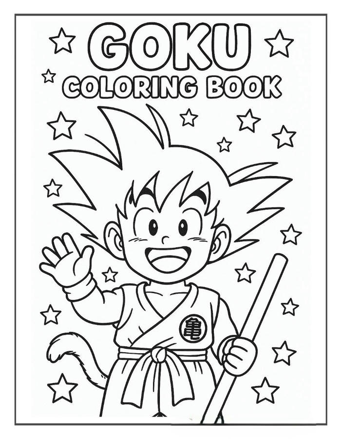 Tranh tô màu Songoku dễ thực hiện cho trẻ