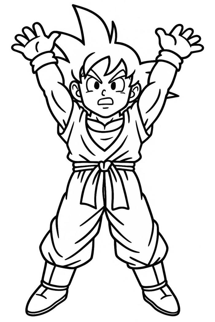 Tranh tô màu Songoku giúp bé luyện khả năng tập trung
