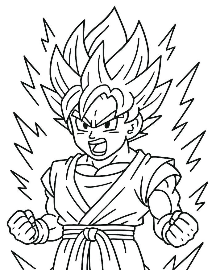 Tranh tô màu Songoku phù hợp cho trẻ nhỏ