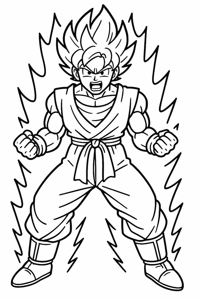 Tranh tô màu Songoku sinh động dành cho bé yêu